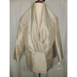 NEW Calvin Klein Womens Formal Elegant Jacket Coverup Cape Champagne Size L A091